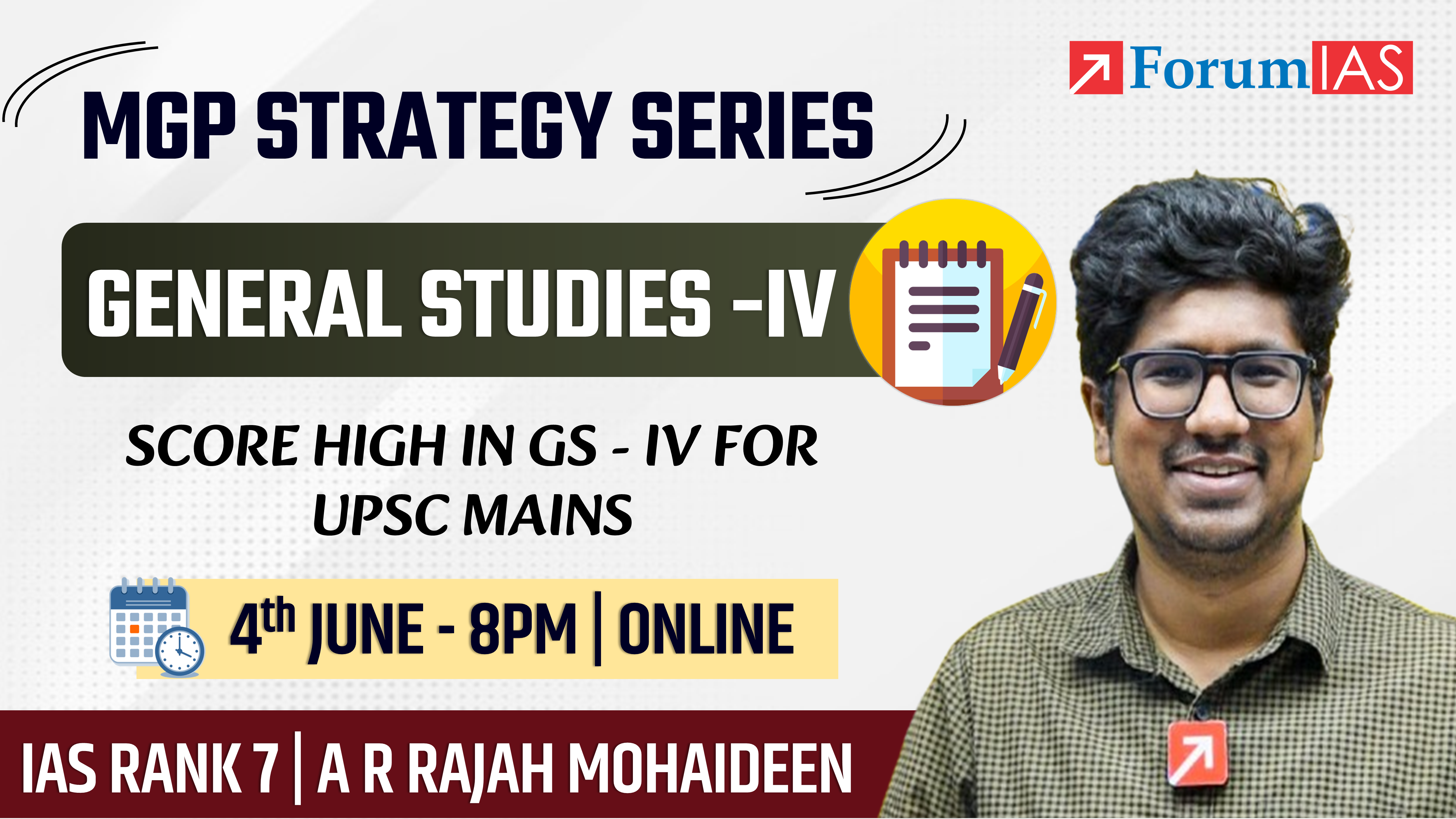 MGP Strategy Series | GS Paper 4 (Ethics) with AIR 7 A.R. Rajah Mohaideen